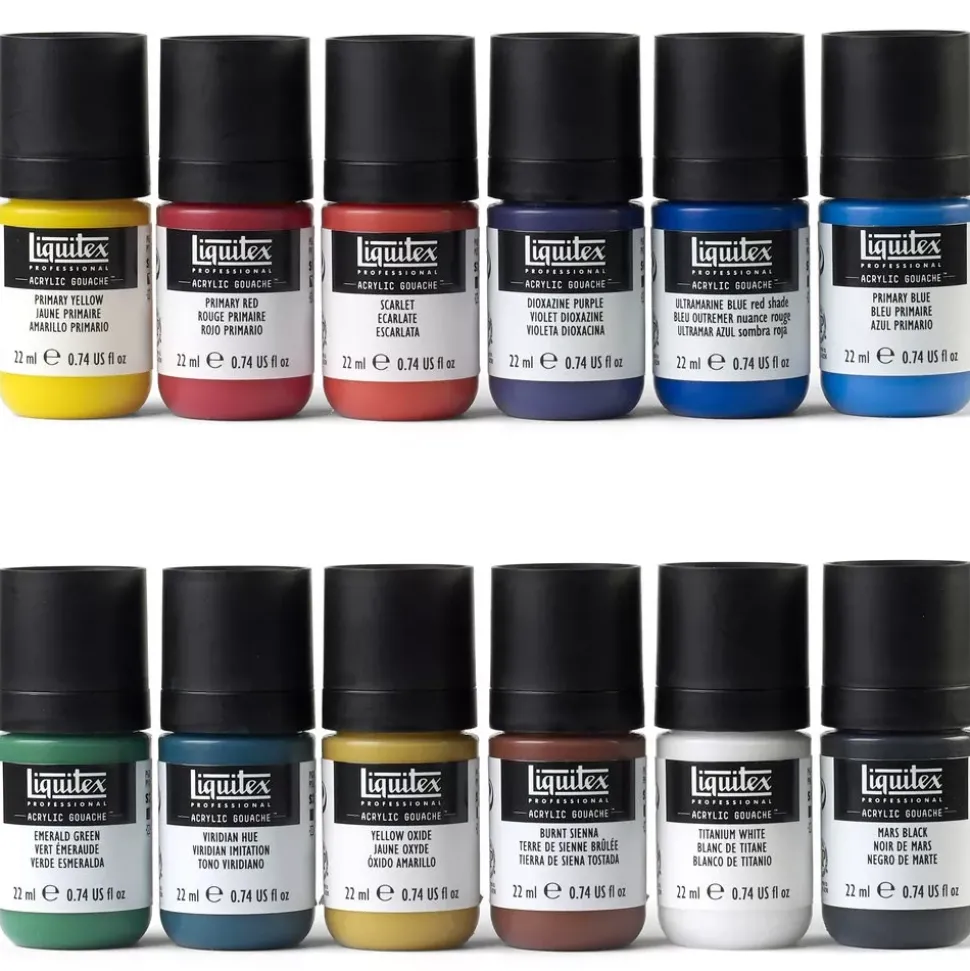 Set 12 Gouache Acrílico Essentials Liquitex 22ml