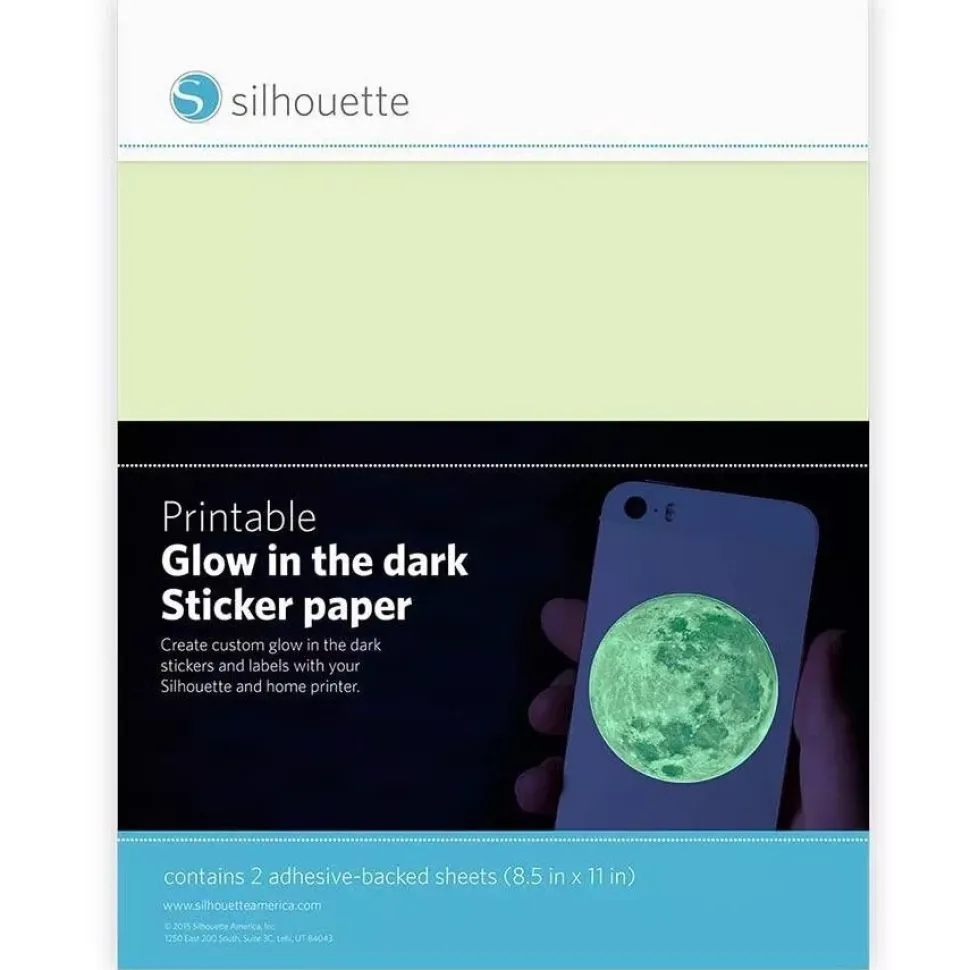 Set 2 Hojas Adhesivas Imprimibles Luminescentes Silhouette 21x27cm
