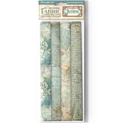 Set 4 hojas de tela Fabric Alterego Stamperia 30x30cm