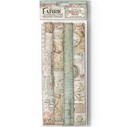 Set 4 hojas de tela Fabric Brocante Antiques Stamperia 30x30cm