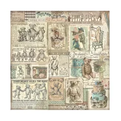 Set 4 hojas de tela Fabric Brocante Antiques Stamperia 30x30cm