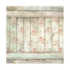 Set 4 hojas de tela Fabric House of Roses Stamperia 30x30cm