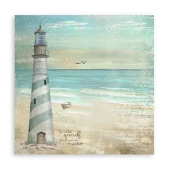 Set 4 hojas de tela Fabric Sea Land Stamperia 30x30cm