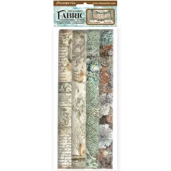 Set 4 hojas de tela Fabric Songs Of The Sea Stamperia 30x30cm