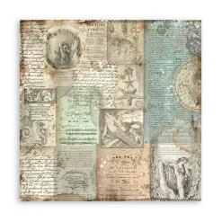 Set 4 hojas de tela Fabric Songs Of The Sea Stamperia 30x30cm