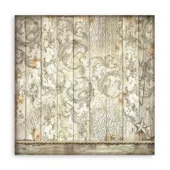 Set 4 hojas de tela Fabric Songs Of The Sea Stamperia 30x30cm