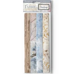 Set 4 hojas de tela Fabric Dewdrops Stamperia 30x30cm