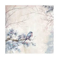 Set 4 hojas de tela Fabric Dewdrops Stamperia 30x30cm