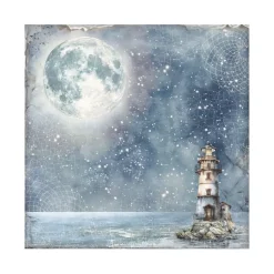 Set 4 hojas de tela Fabric Silent Sea Stamperia 30x30cm