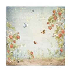 Set 4 hojas de tela Fabric Romantic Hidden Grove Stamperia 30x30cm