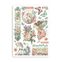 Set 8 hojas de Washi tape Wonderland Stamperia A5