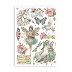 Set 8 hojas de Washi tape Wonderland Stamperia A5