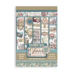 Set 8 hojas de washi tape Venice City Of Art Stamperia