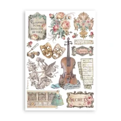 Set 8 hojas de washi tape Venice City Of Art Stamperia