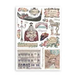 Set 8 hojas de washi tape Venice City Of Art Stamperia