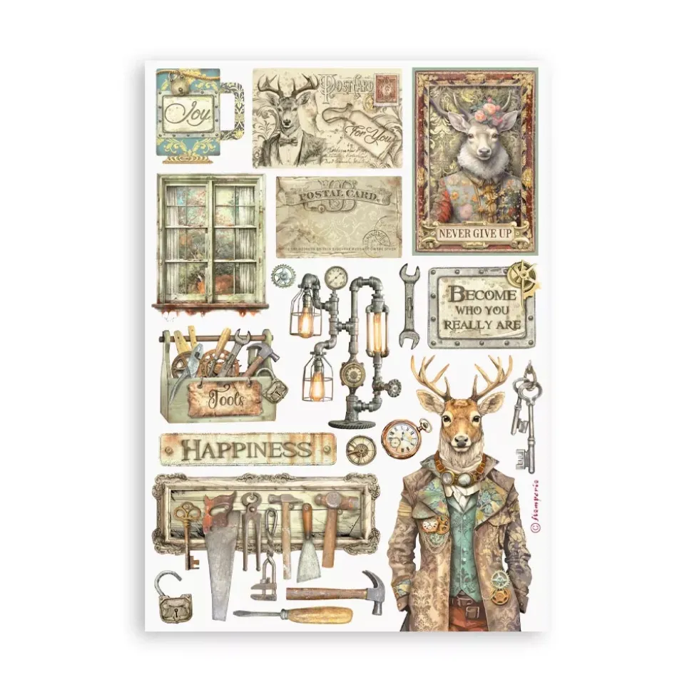 Set 8 hojas de Washi tape Alterego Stamperia