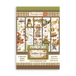 Set 8 hojas de washi tape Romantic Hidden Grove Stamperia A5