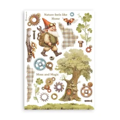 Set 8 hojas de washi tape Romantic Hidden Grove Stamperia A5