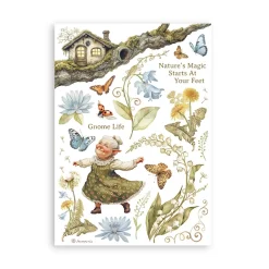 Set 8 hojas de washi tape Romantic Hidden Grove Stamperia A5