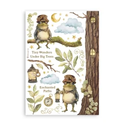 Set 8 hojas de washi tape Romantic Hidden Grove Stamperia A5