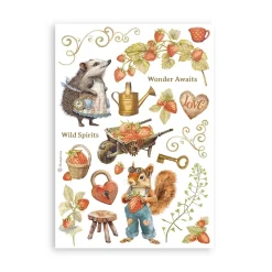 Set 8 hojas de washi tape Romantic Hidden Grove Stamperia A5