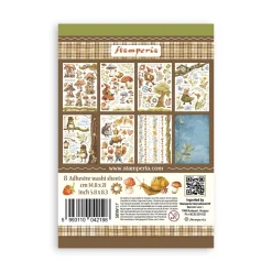 Set 8 hojas de washi tape Romantic Hidden Grove Stamperia A5