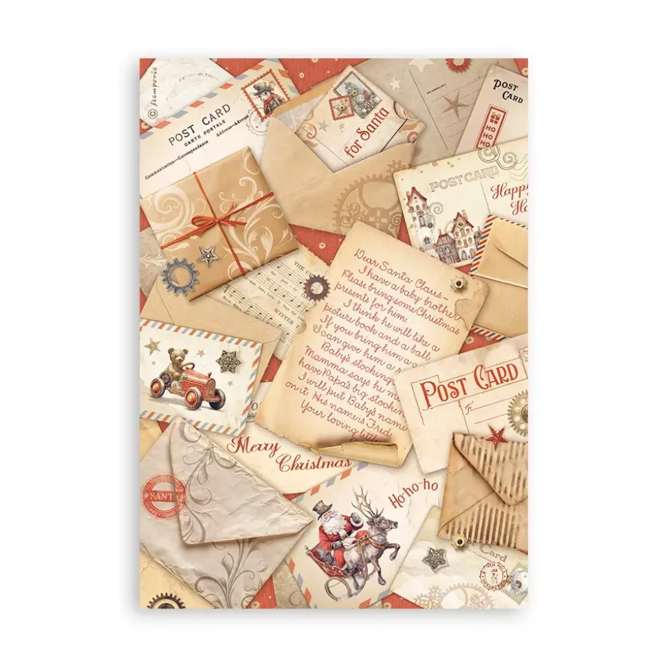 Set 8 hojas de Washi tape Romantic Gear Up For Christmas Stamperia