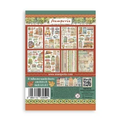 Set 8 hojas de washi tape Art of Travelling Stamperia A5