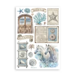 Set 8 hojas de Washi tape Silent Sea Stamperia