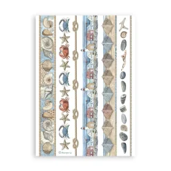 Set 8 hojas de Washi tape Silent Sea Stamperia