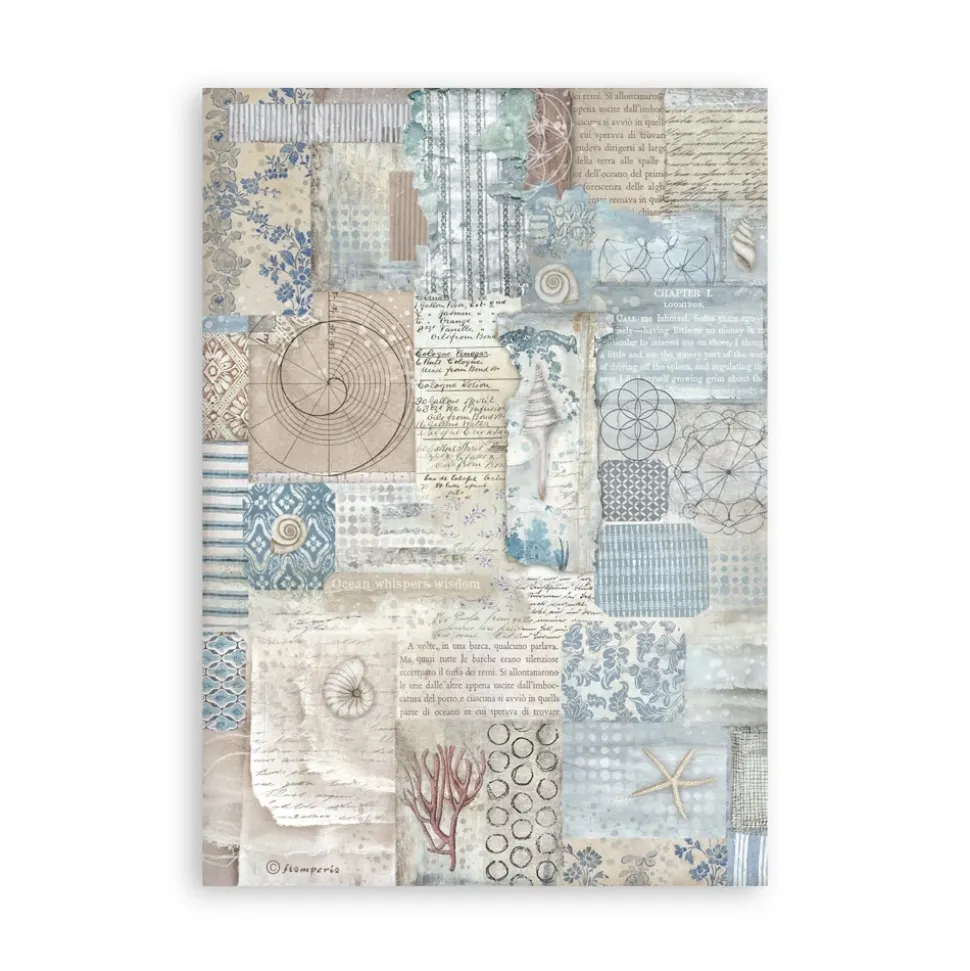 Set 8 hojas de Washi tape Silent Sea Stamperia