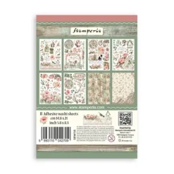 Set 8 hojas de washi tape House of Roses Stamperia A5