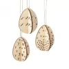 Set 3 Huevos de Pascua 3D de Madera para Colgar Rayher