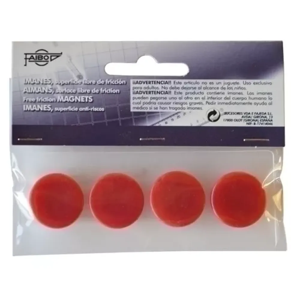 Set 4 Imanes Rojos Faibo 20mm