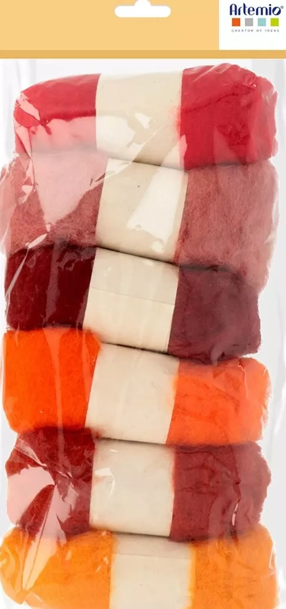 Set 6 Lanas De Fieltro Cardadas Naranjas Artemio