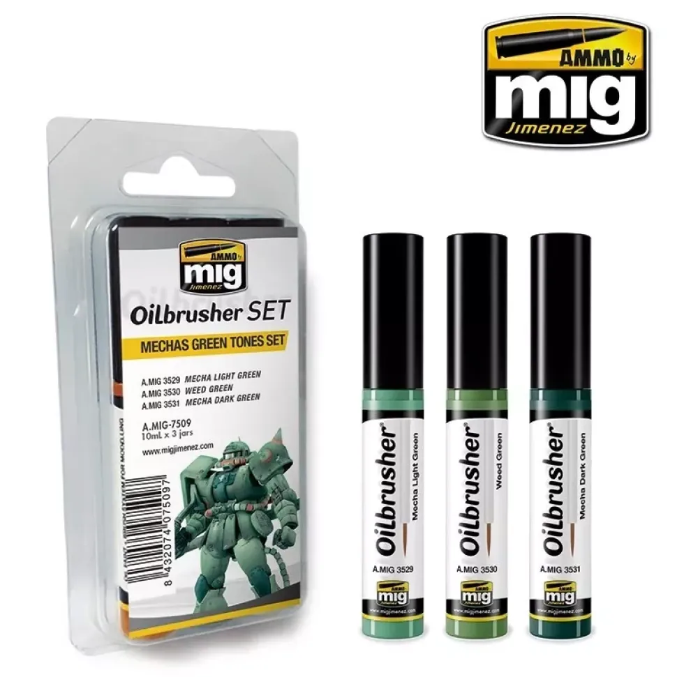 Set 3 óleos con pincel aplicador Mechas Green Colors Oilbrusher 10ml
