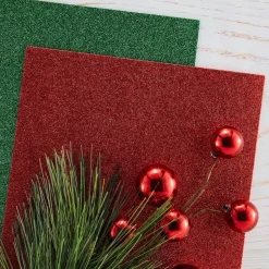 Set 10 láminas de foam Glitter Red & Green Spellbinders