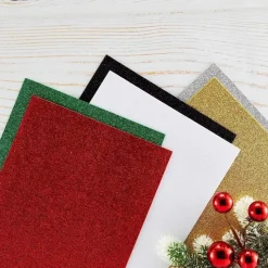 Set 10 láminas de foam Glitter Red & Green Spellbinders