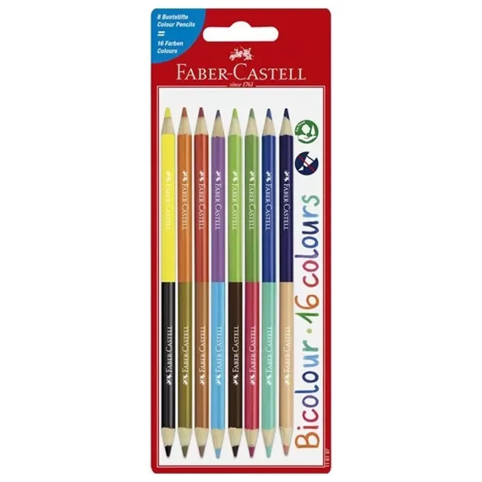 Set 8 Lápices de colores Doble Punta 16 colores Classic Faber-Castell