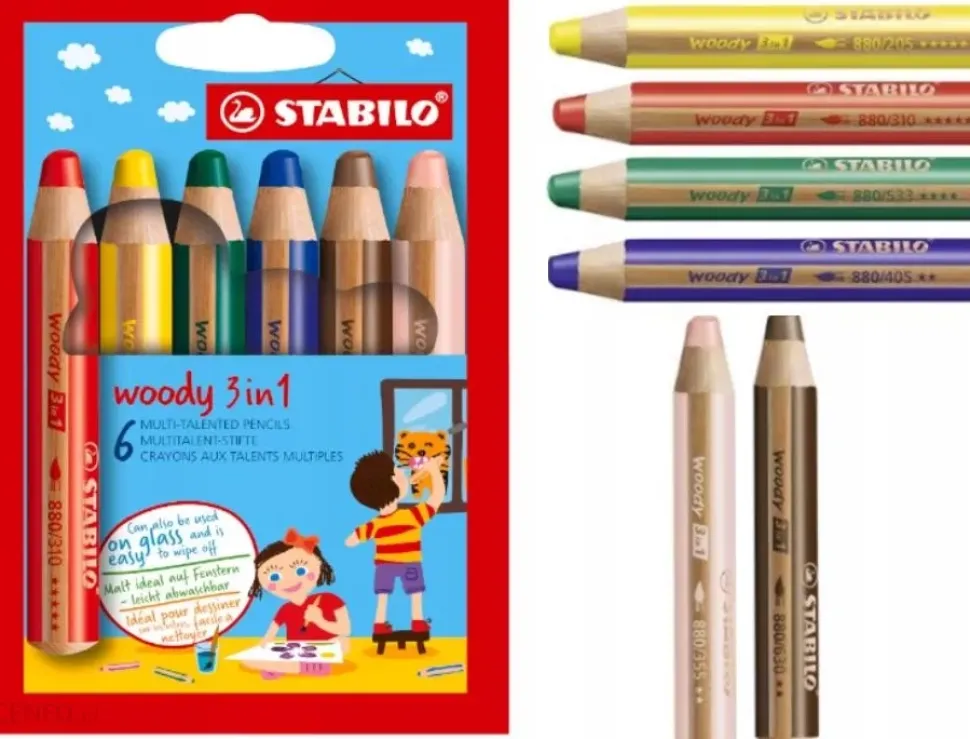 Set 6 Lápices Woody 3 en 1 STABILO