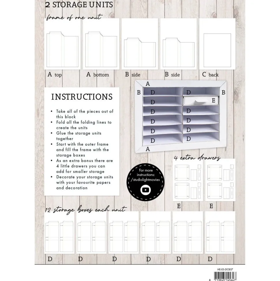 Set 2 módulos almacenaje para tintas DIY Storage Block Studio Light