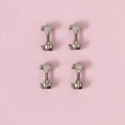 Set 8 Mini Pomos Decorativos Plateados