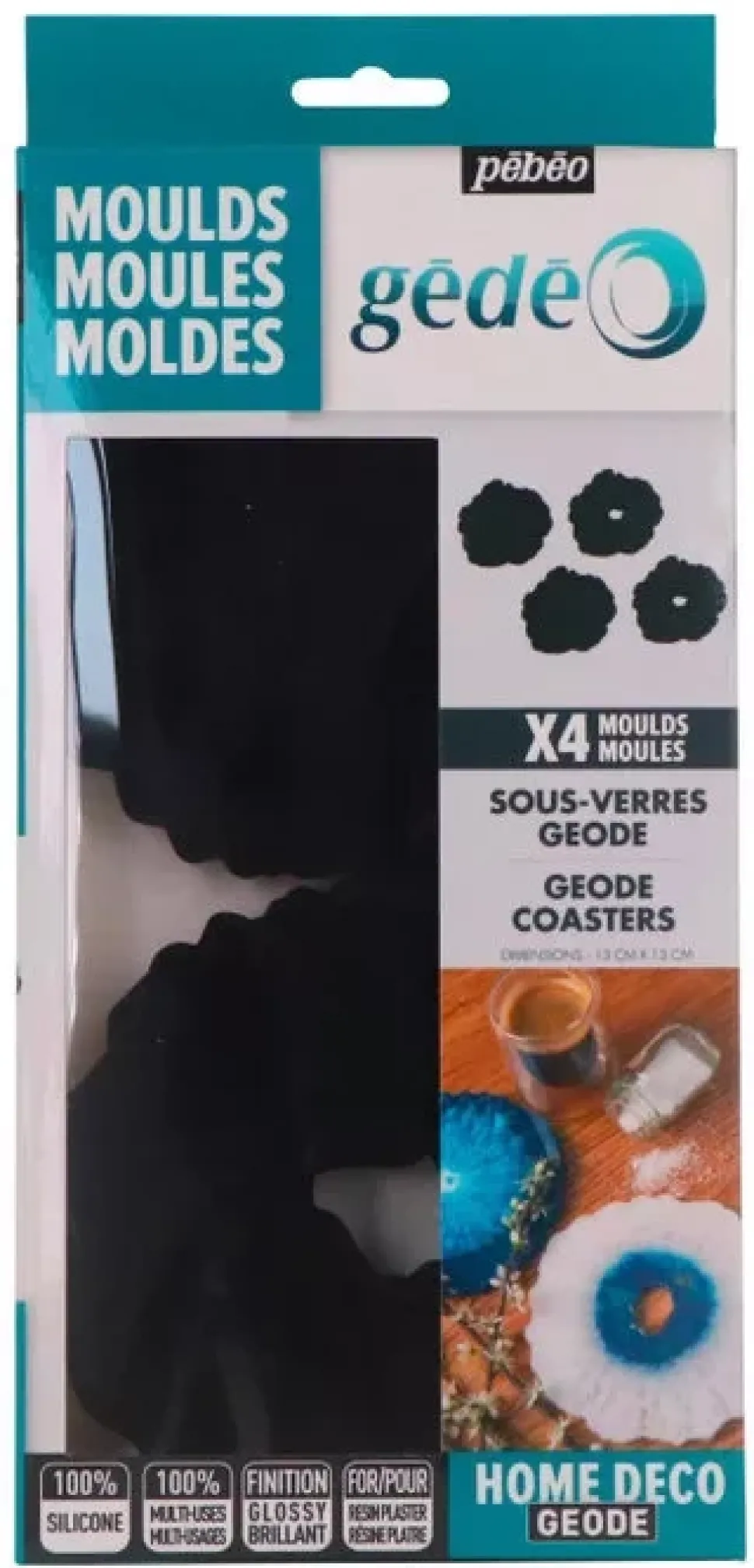 Set 4 moldes posavasos Gedeo Pebeo