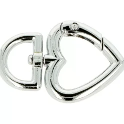 Set 2 mosquetones plateados Corazón Artemio