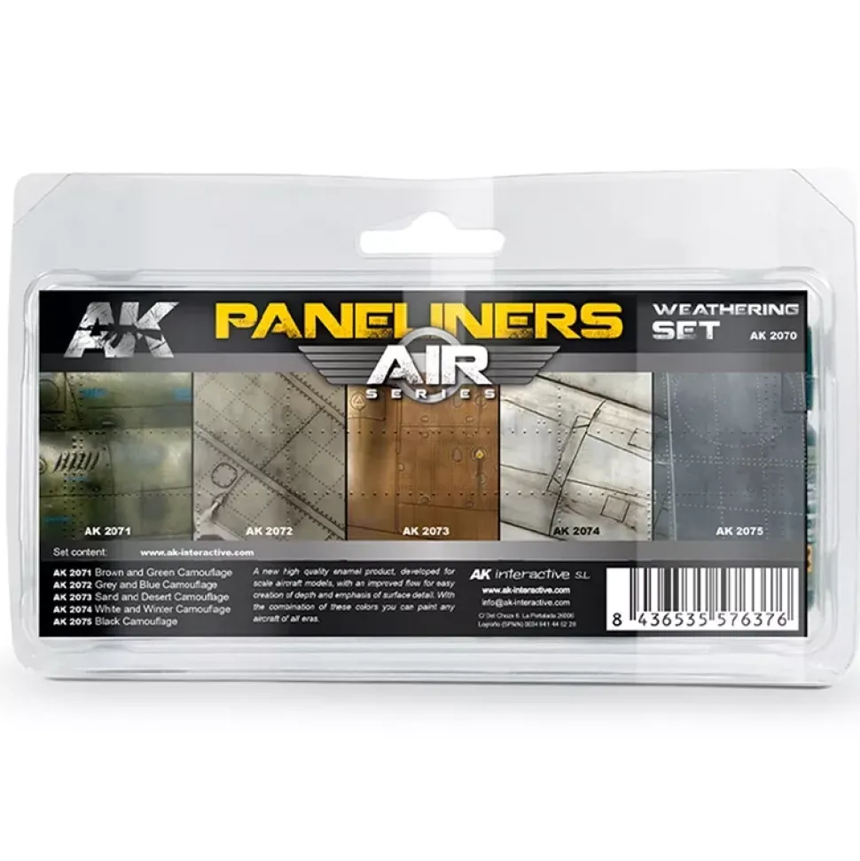 Set 5 paneladores para weathering AK Interactive 17ml