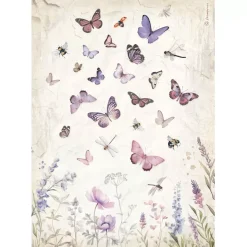 Set 6 papeles de arroz Lavender Stamperia 21x30cm