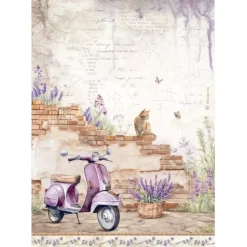 Set 6 papeles de arroz Lavender Stamperia 21x30cm