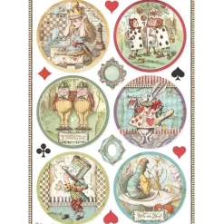 Set 6 papeles de arroz Alice Forever Stamperia 21x29cm