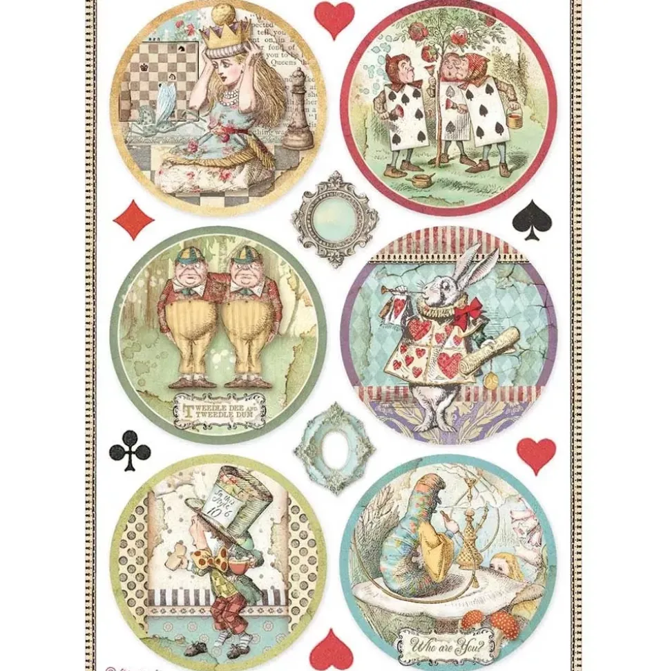 Set 6 papeles de arroz Alice Forever Stamperia 21x29cm