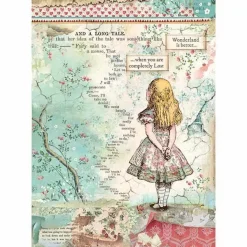 Set 6 papeles de arroz Alice Forever Stamperia 21x29cm